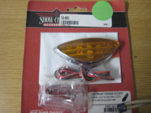 LED Beleuchtung Fender vorn GL1800 Bernstein (amber) Show Chrome